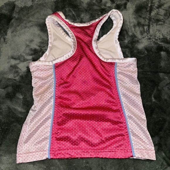 Vintage Reebok Youth Girl's Size Small Pink/White Jersey Lined Y2K 90s Shirt - Picture 7 of 8